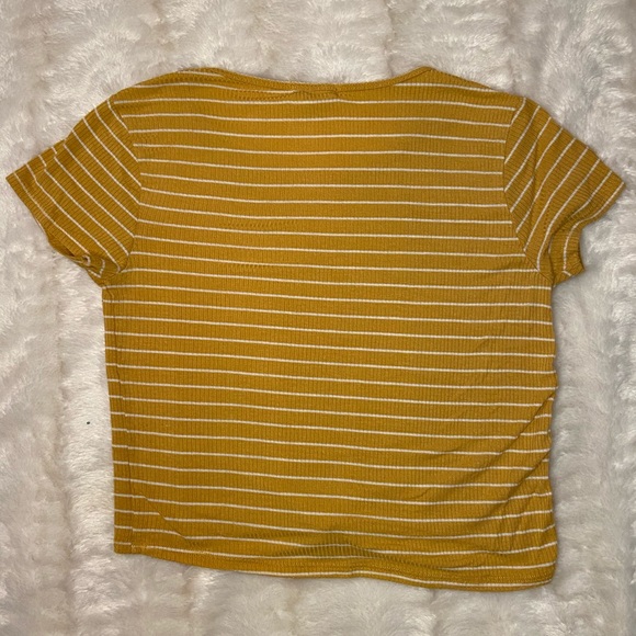 Yellow striped ribbed crop top! - Picture 3 of 3